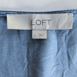 LOFT Tie Front Chambray Shirt Size Large