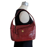 Coach Red Patent Leather Hobo Bag