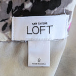 LOFT Grey Print Dress Size 8