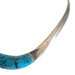 Mexican Sterling Silver and Turquoise Cuff Necklace