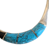 Mexican Sterling Silver and Turquoise Cuff Necklace