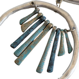 Hammered Silver Pendant with Turquoise Accents