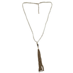 White Bead Tassel Necklace