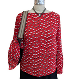 Ann Taylor Factory Red Print Blouse Size XS