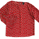 Ann Taylor Factory Red Print Blouse Size XS