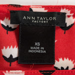 Ann Taylor Factory Red Print Blouse Size XS