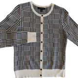 Ann Taylor Glen Plaid Cardigan Size Medium Petite