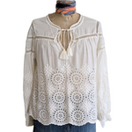 Love Shack Fancy Peasant Top Size Small