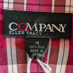 Company Ellen Tracy Plaid Cropped Shirt Size 16