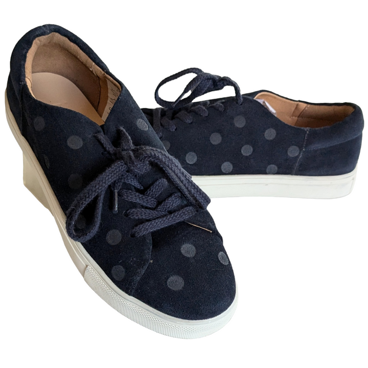 Joules Polka Dot Suede Sneakers Size 6
