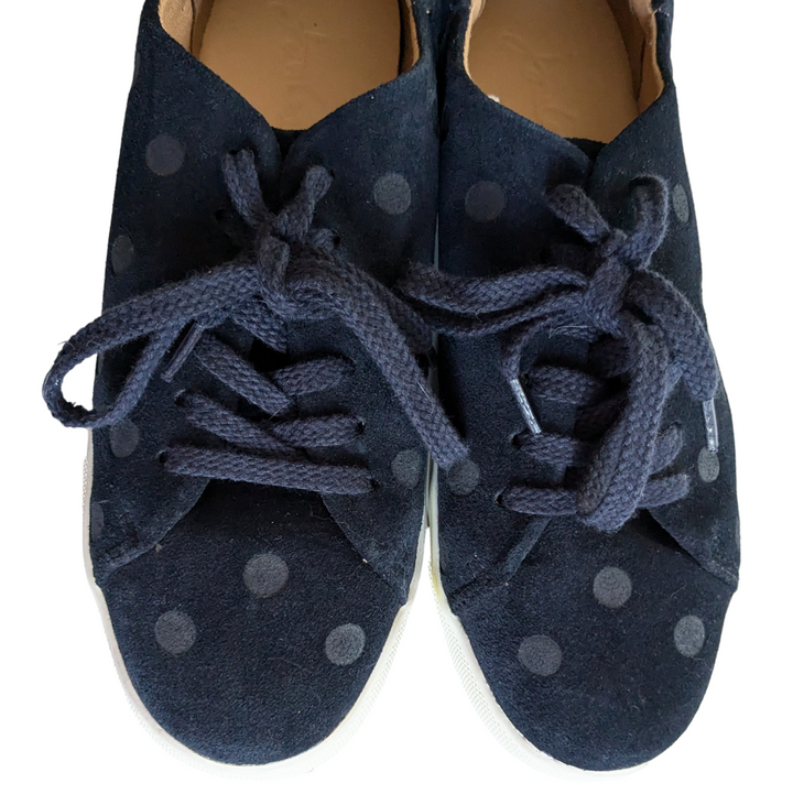 Joules Polka Dot Suede Sneakers Size 6