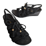 Vionic Kalie Black Suede Sandals Size 6