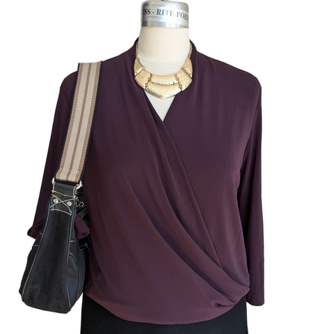 MM LaFleur Deneuve Burgundy Top Size Large