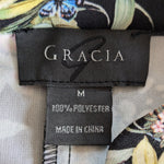 Gracia Flutter Sleeve Floral Top Size Medium