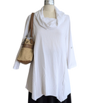 Moonlight White Cowl Neck Tunic Size Large