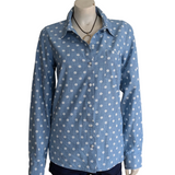 Tommy Hilfiger Polka Dot Chambray Shirt Size Medium