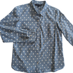 Tommy Hilfiger Polka Dot Chambray Shirt Size Medium