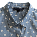 Tommy Hilfiger Polka Dot Chambray Shirt Size Medium