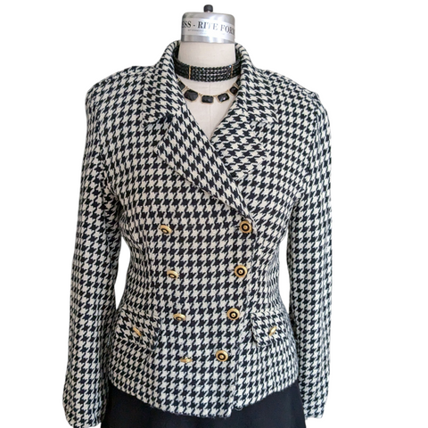 Hugo Buscati Vintage Houndstooth Blazer Size 12