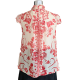 Tracy Reese Cap Sleeve Silk Blouse Size 10