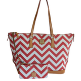 Dooney & Bourke Chevron Stripe Tote and Detachable Pouch