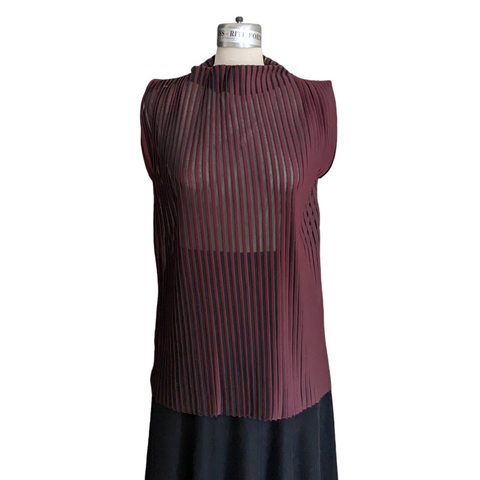 Celine Burgundy Sheer Top Size L/XL