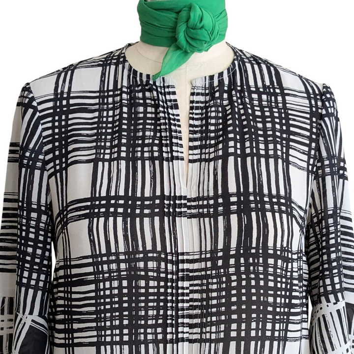Reiss Lars Monochrome Checked Mini Dress Size 6