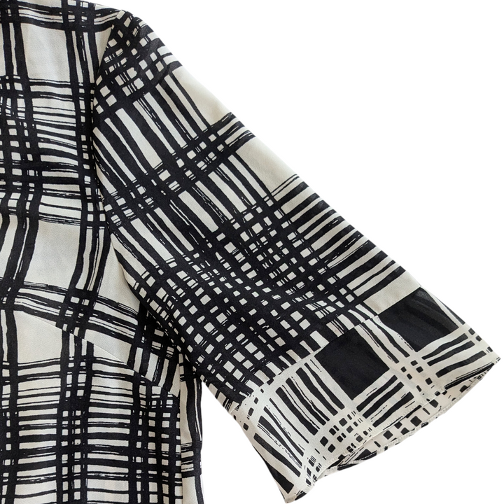 Reiss Lars Monochrome Checked Mini Dress Size 6
