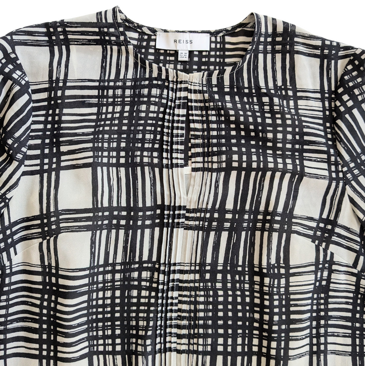 Reiss Lars Monochrome Checked Mini Dress Size 6