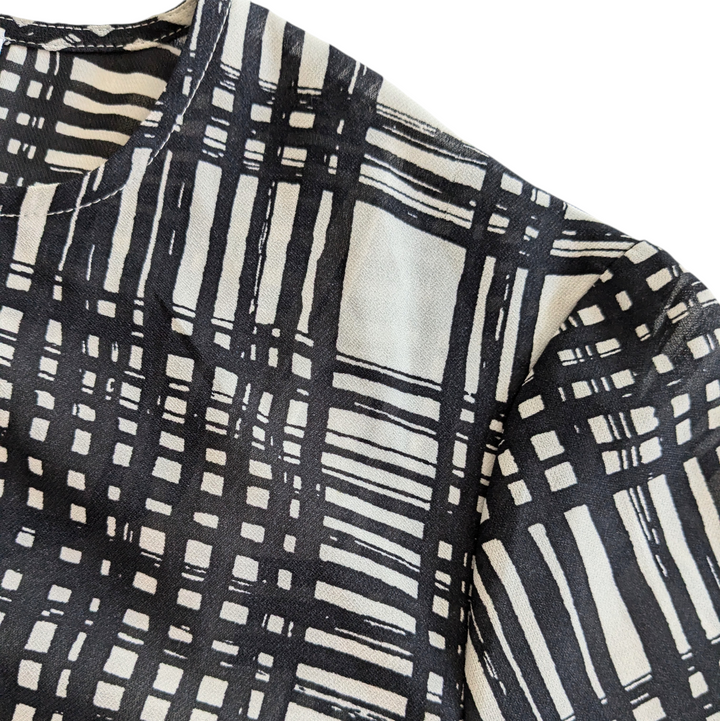 Reiss Lars Monochrome Checked Mini Dress Size 6