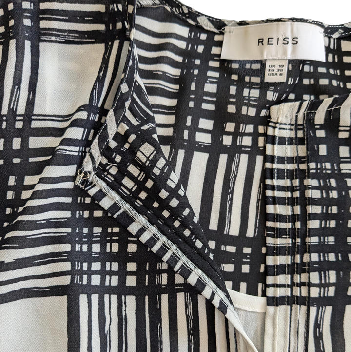 Reiss Lars Monochrome Checked Mini Dress Size 6