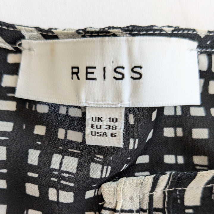 Reiss Lars Monochrome Checked Mini Dress Size 6