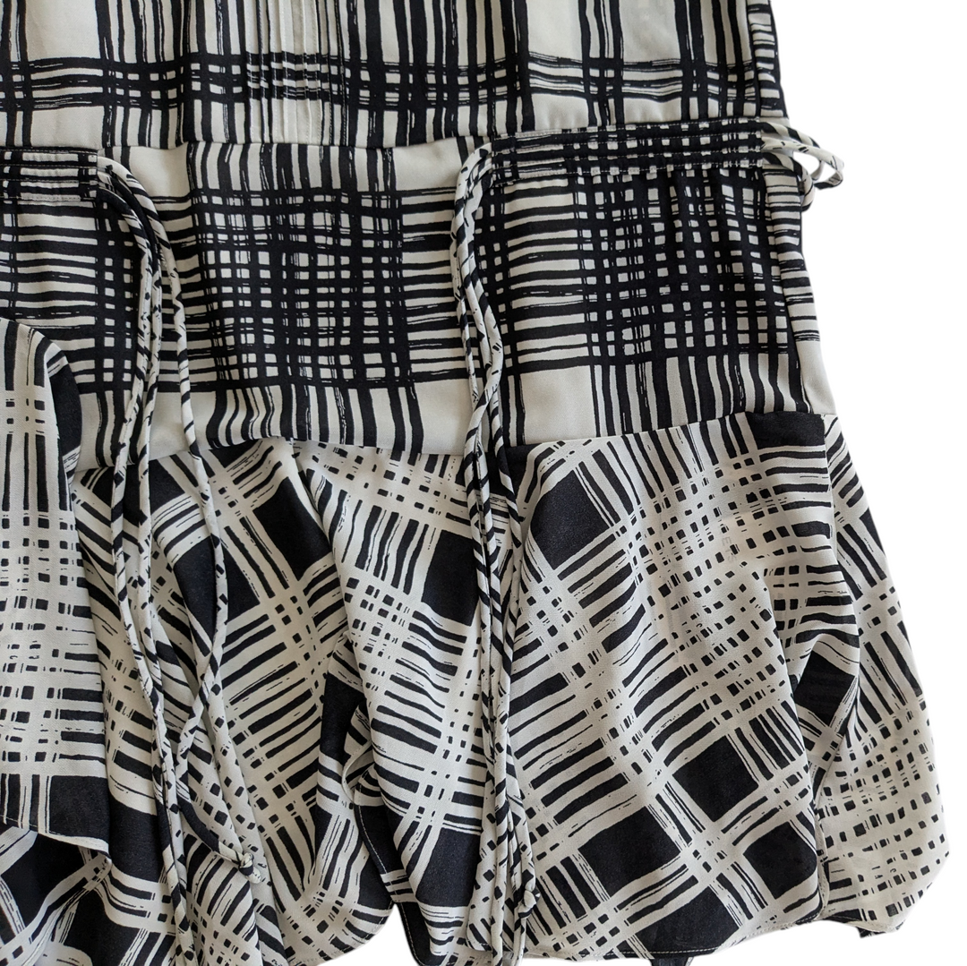 Reiss Lars Monochrome Checked Mini Dress Size 6