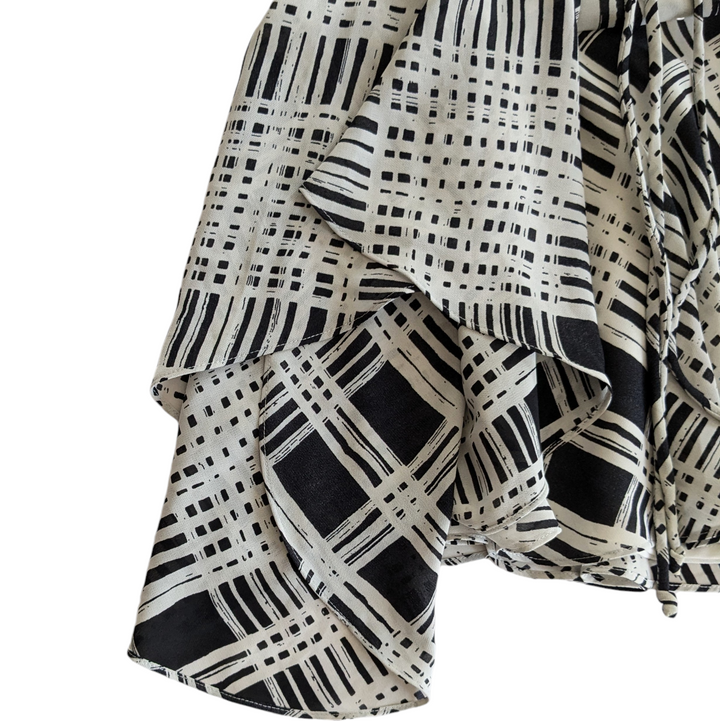 Reiss Lars Monochrome Checked Mini Dress Size 6