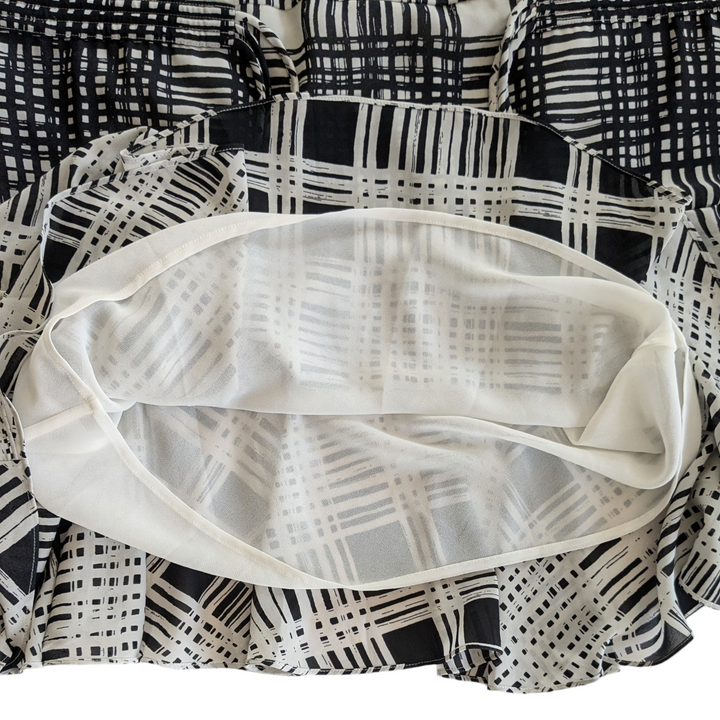 Reiss Lars Monochrome Checked Mini Dress Size 6