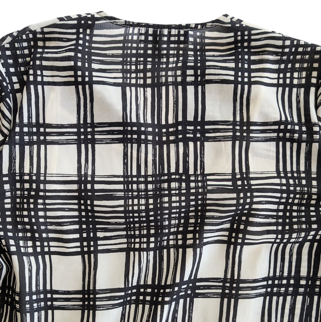 Reiss Lars Monochrome Checked Mini Dress Size 6