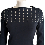 Cache Rivet Embellished Sweater Size Medium