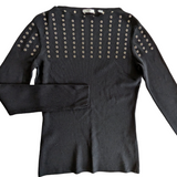 Cache Rivet Embellished Sweater Size Medium