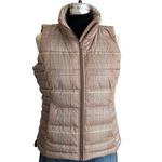 Lands' End Plaid Down Vest Size Medium NWT