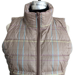 Lands' End Plaid Down Vest Size Medium NWT