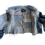 AKIRA Stacked Patchwork Denim Jacket Size Large