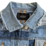 AKIRA Stacked Patchwork Denim Jacket Size Large