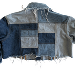 AKIRA Stacked Patchwork Denim Jacket Size Large