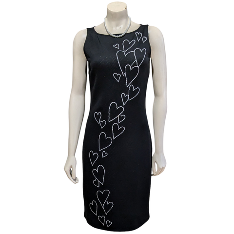 St John Trail of Hearts Knit Dress Size 4