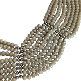 Silver Bead Bib Necklace