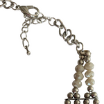 Silver Bead Bib Necklace