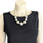 Kenneth Cole Silver Bead Statement Necklace