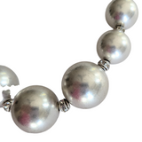 Kenneth Cole Silver Bead Statement Necklace