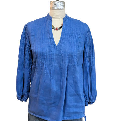 120% Lino Blue Linen Tunic Size M/L