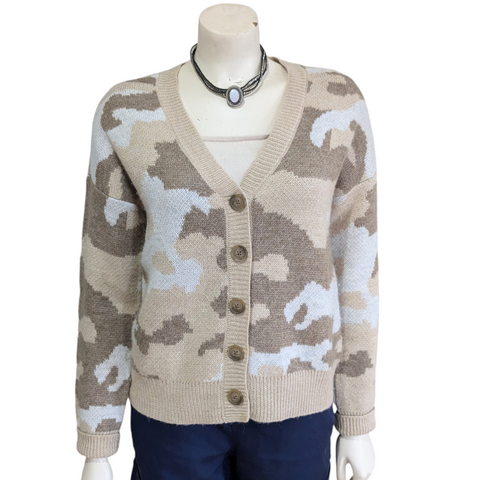 Lucky Brand Camo Cardigan Size Small